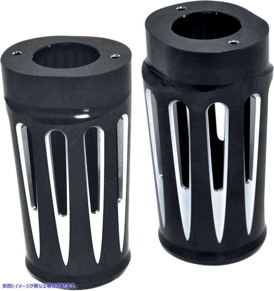 取寄せ フォークブーツカバー - ブラックアルマイト - ディープカット - FLHTD アレンネス Fork Boot Covers - Black Anodized - Deep Cut - FLHTD 20-014 04110015