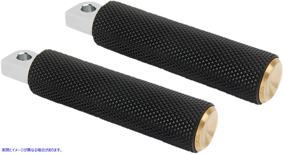 取寄せ ローレットフットペグ - 真鍮製 - FX/FL 18-24 アレンネス Knurled Footpegs - Brass - FX/FL '18-'24 07-944 16201971