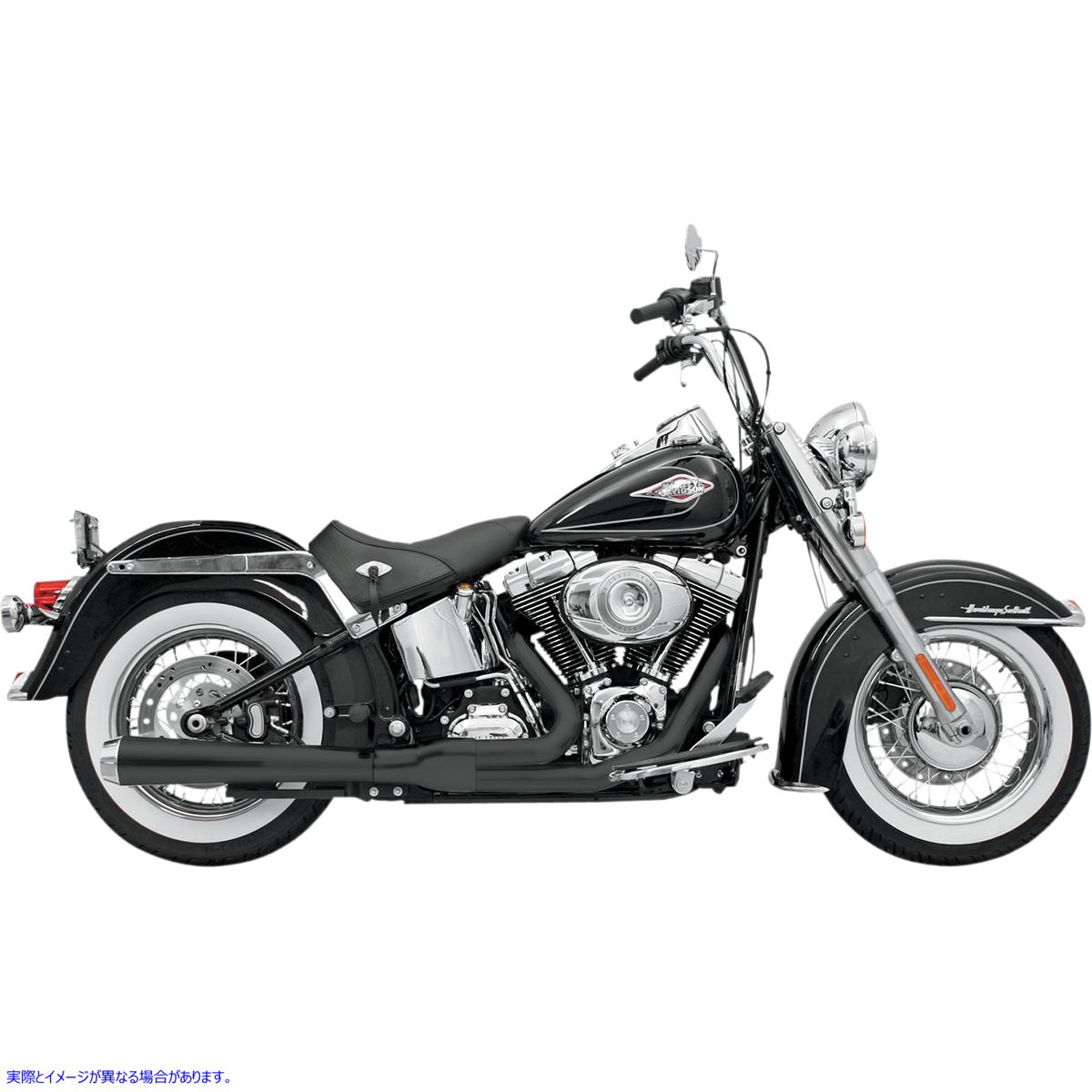 取寄せ Road Rage 2：1エキゾーストシステム バッサーニエキゾースト 2:1 Exhaust - Black - Long - Softail 12121J 18001155