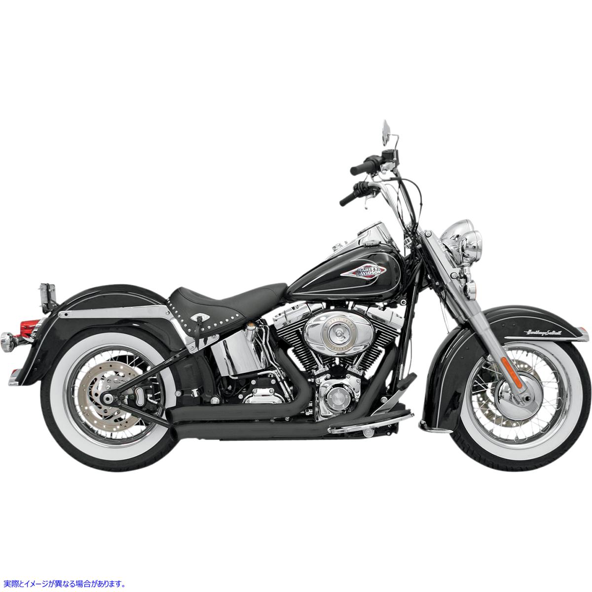 取寄せ Firesweepシリーズエキゾーストシステム バッサーニエキゾースト FireSweep Exhaust - Black - Softail 12123D 18001158