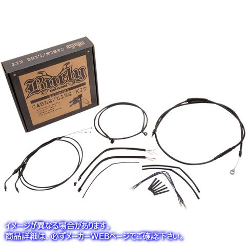 取寄せ エイプハンガーハンドルバー用ブラックビニールハンドルバーケーブル/ラインキット - 12インチ バーリーブランド Complete Black Vinyl Handlebar Cable/Line Kit for Ape Hanger Handlebars - 12 B30-1106 06101656