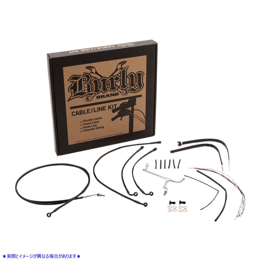 取寄せ エイプハンガーハンドルバー用 ブラックビニールハンドルバーケーブル/ラインキット - 14インチ - ABS バーリーブランド Complete Black Vinyl Handlebar Cable/Line Kit for Ape Hanger Handlebars - 14 - B30-1176 06102080