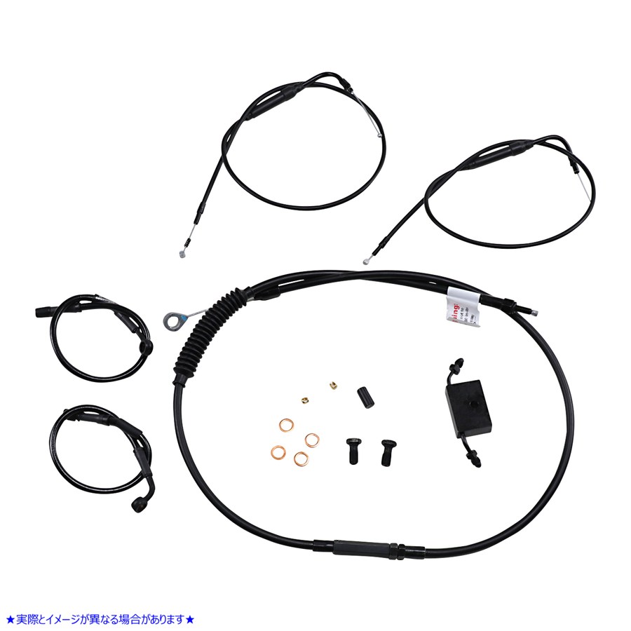 取寄せ ABS付きスポーツスター用延長ハンドルバーケーブルとブレーキラインキット - Clubmanハンドルバー バーリーブランド Extended Handlebar Cable and Brake Line Kit for Sportsters with ABS - Clubman Handle B30-1270 06620586