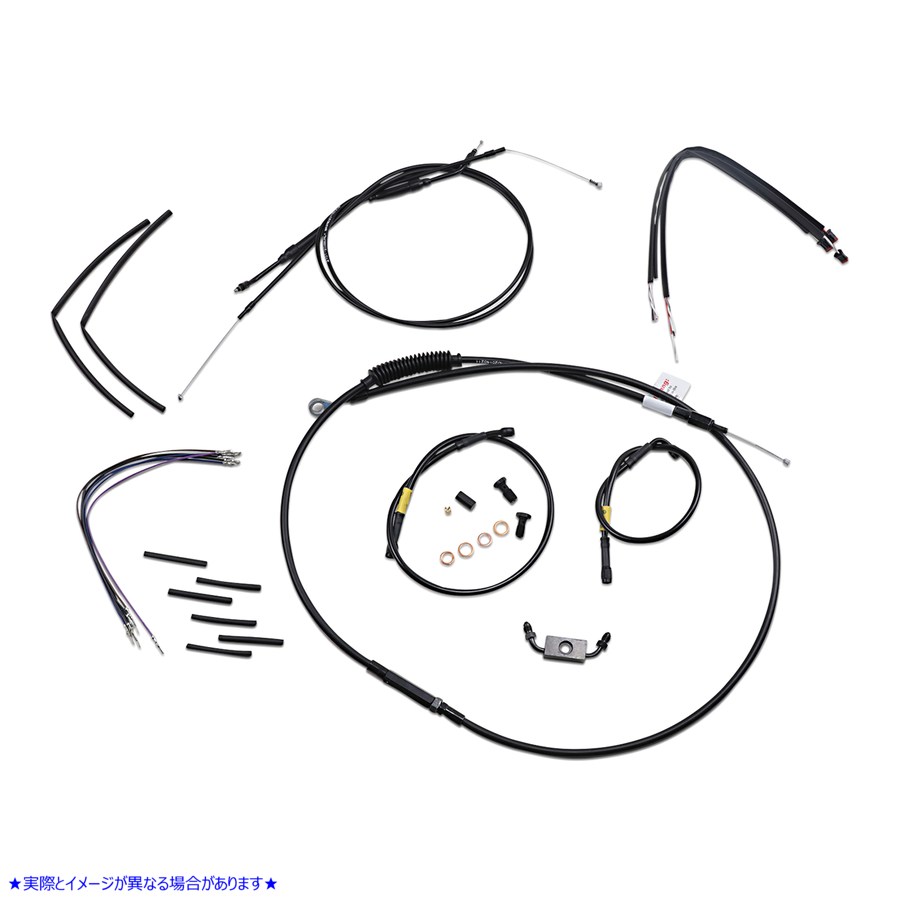 取寄せ ジェイルバーケーブルキット - 14インチハンドルバー - ブラックビニール バーリーブランド Jail Bar Cable Kit - 14 Handlebars - Black Vinyl B30-1211 06620604