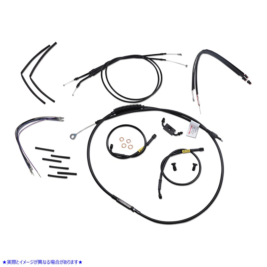 取寄せ ジェイルバーケーブルキット - 12インチハンドルバー - ブラックビニール バーリーブランド Jail Bar Cable Kit - 12 Handlebars - Black Vinyl B30-1212 06620605