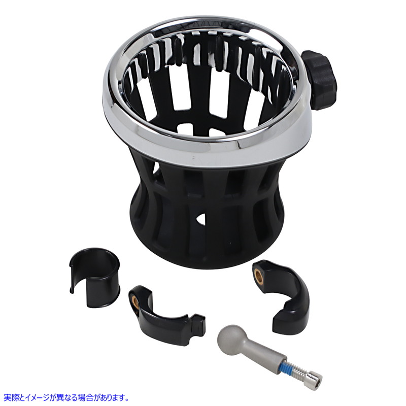 取寄せ ドリンクホルダー - ハンドルバーマウント - クローム/ブラック シロ Drink Holder - Handlebar Mount - Chrome/Black 50413 06360022