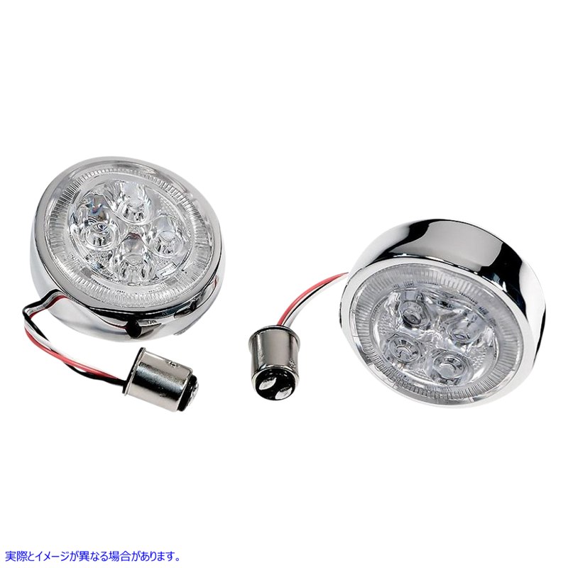 取寄せ リアシグナルライトインサート - クローム - レッドレンズ シロ Rear Signal Light Inserts - Chrome - Red Lens 45401 20402018