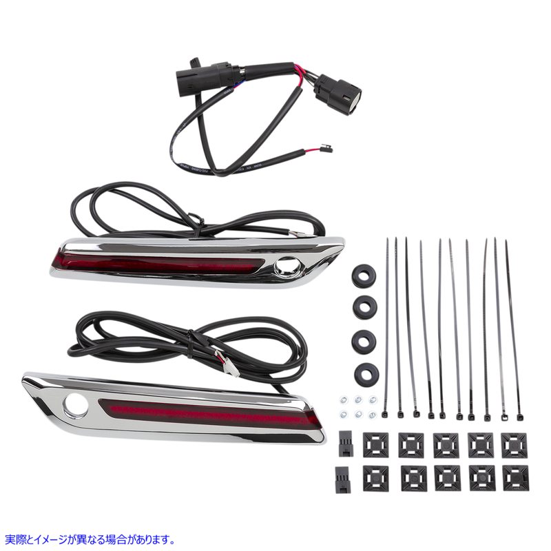 取寄せ ヒンジカバー - レッド/クローム シロ Hinge Covers - Red/Chrome 40170 35011823