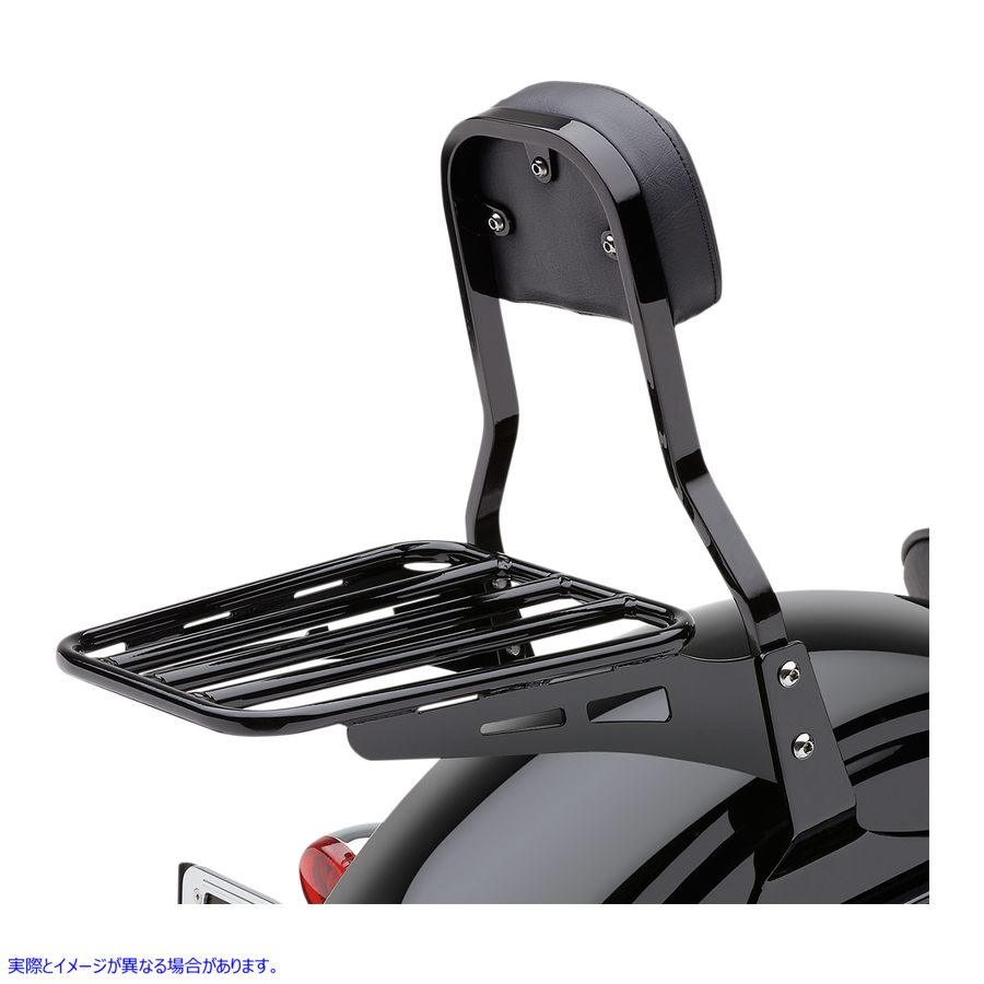 取寄せ シシーバー ラゲッジラック - ブラック - チューブラー コブラ Sissy Bar Luggage Rack - Black - Tubular 02-3500B 15030077