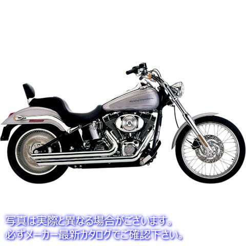 取寄せ スピードスタースラッシュダウンエキゾーストシステム コブラ Speedster Slashdown Exhaust - Chrome - Softail 6851 18000413