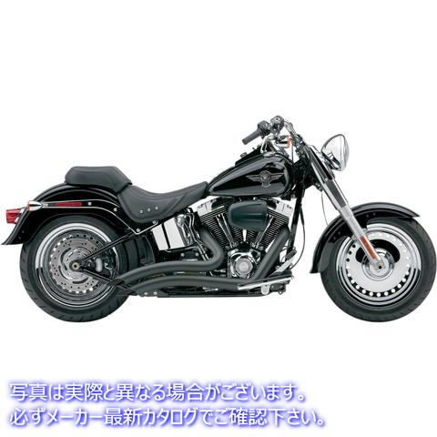 取寄せ スピードスターは短いエキゾーストシステムを一掃しました コブラ Speedster Swept Short Exhaust - Black - '07-'11 Softail 6224B 18001380