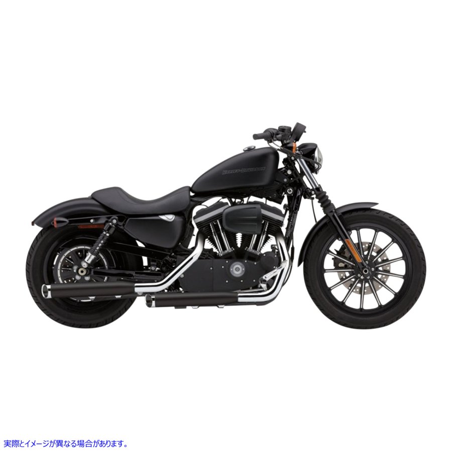 取寄せ 3 スラッシュスリップオンマフラー コブラ 3 Slashcut Mufflers for XL - Black 6031RB 18011021