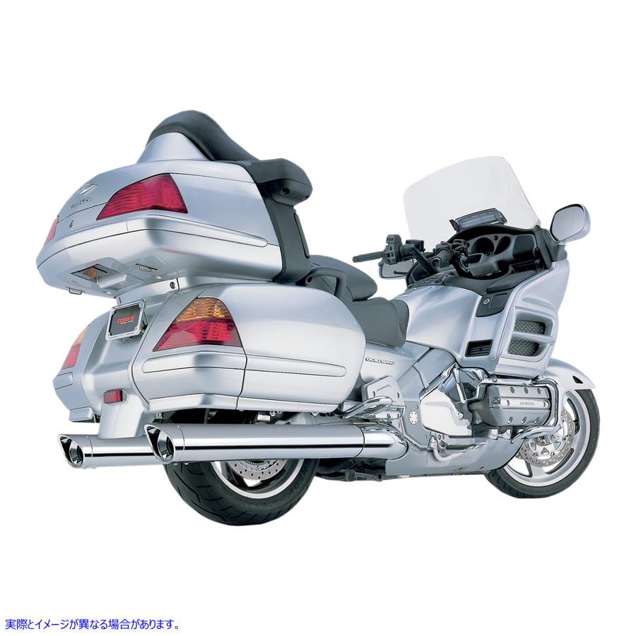 取寄せ 4 スリップオンマフラー コブラ Mufflers - Scalloped Tips - '01-'11 GL1800 1215 18112290