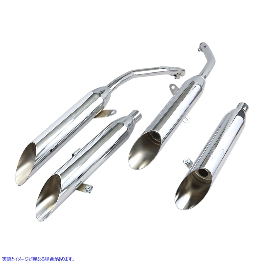 取寄せ スラッシュカットスリップオンマフラー コブラ Chrome Slashcut Mufflers 1164SC BLV1164SC