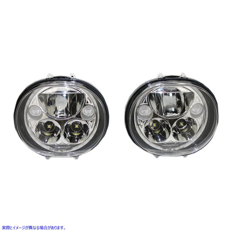 取寄せ Trubeam?LEDヘッドランプ カスタムダイナミクス LED Headlight - 5-3/4 - Chrome - Pair CDTB-575OV-C 20011261