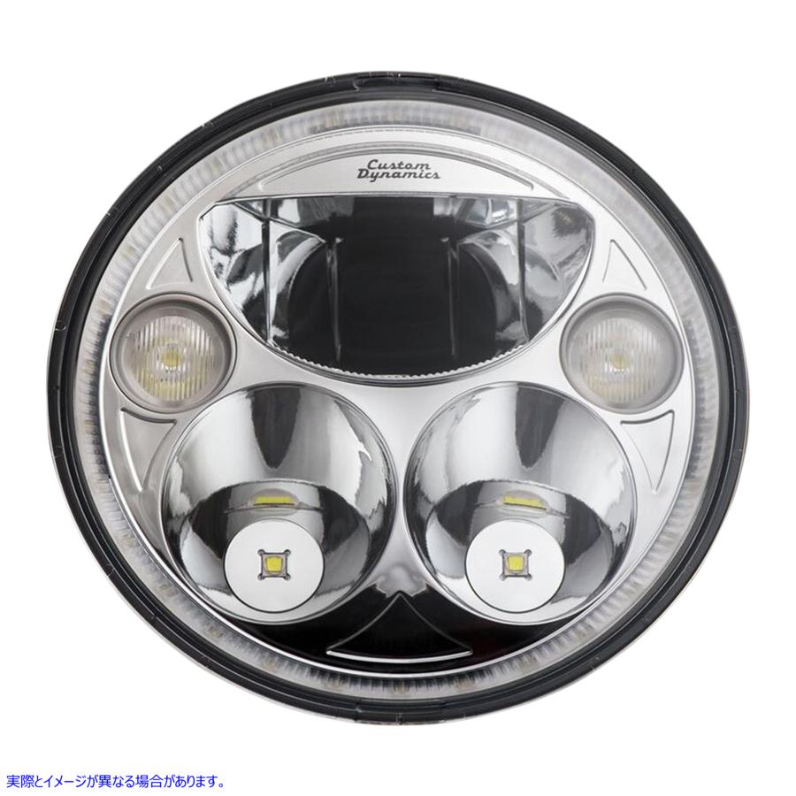 取寄せ 7 TrubeamRヘッドランプ カスタムダイナミクス 7 TruBEAMR Headlamp - Chrome - Chief CDTB-7-I-C 20011573