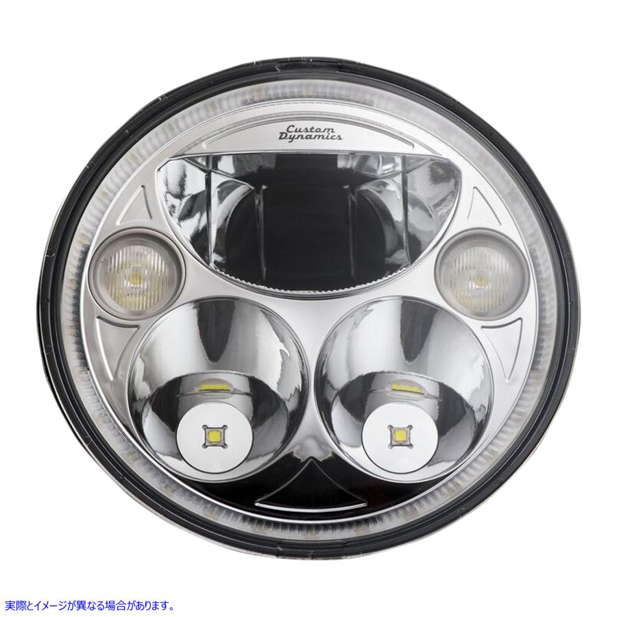 取寄せ 7 TrubeamRヘッドランプ カスタムダイナミクス 7 TruBEAMR Headlamp - Chrome - Chieftain CDTB-7-IF-C 20011575