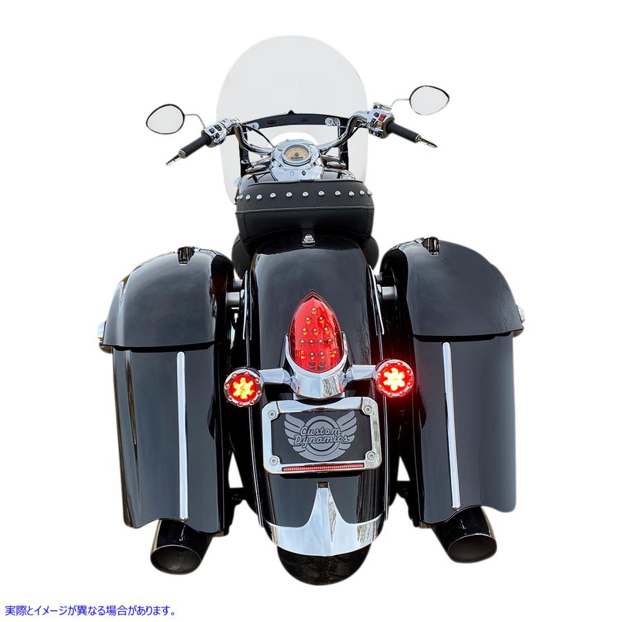 取寄せ ProBEAMR Bullet Ringz LED ターンシグナル - クローム/レッド カスタムダイナミクス ProBEAMR Bullet Ringz? LED Turn Signals - Chrome/Red PB-BR-RR-IND-CR 20201887