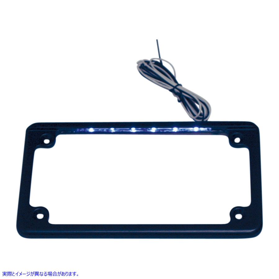 取寄せ LEDナンバープレートフレーム - ブラック カスタムダイナミクス LED License Plate Frame - Black LPF-HRZ-B-LP 20300532