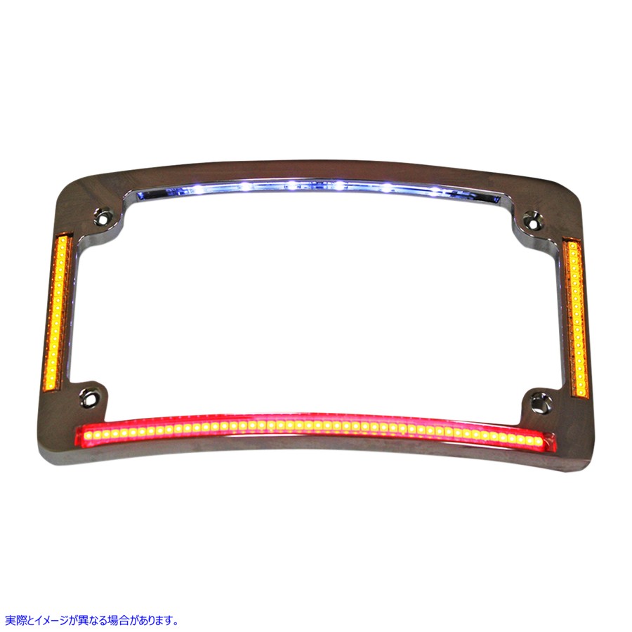 取寄せ ナンバープレートフレーム - 半径 - クローム カスタムダイナミクス License Plate Frame - Radius - Chrome TF05-C 20300787