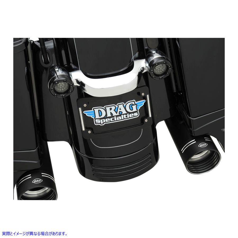 取寄せ トライラディウス ナンバープレートフレーム（フラッシュマウントLED付き） - ブラック カスタムダイナミクス Tri-Radius License Plate Frame with Flushmount LEDs - Black TF06-B 20300842