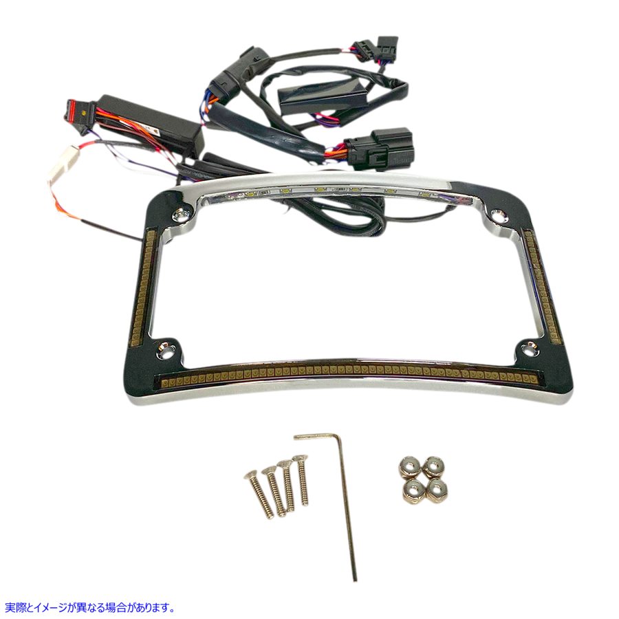 取寄せ オールインワンナンバープレートフレーム - クローム カスタムダイナミクス Radius License Plate Frame - Chrome TF05-BCM-C 20301488