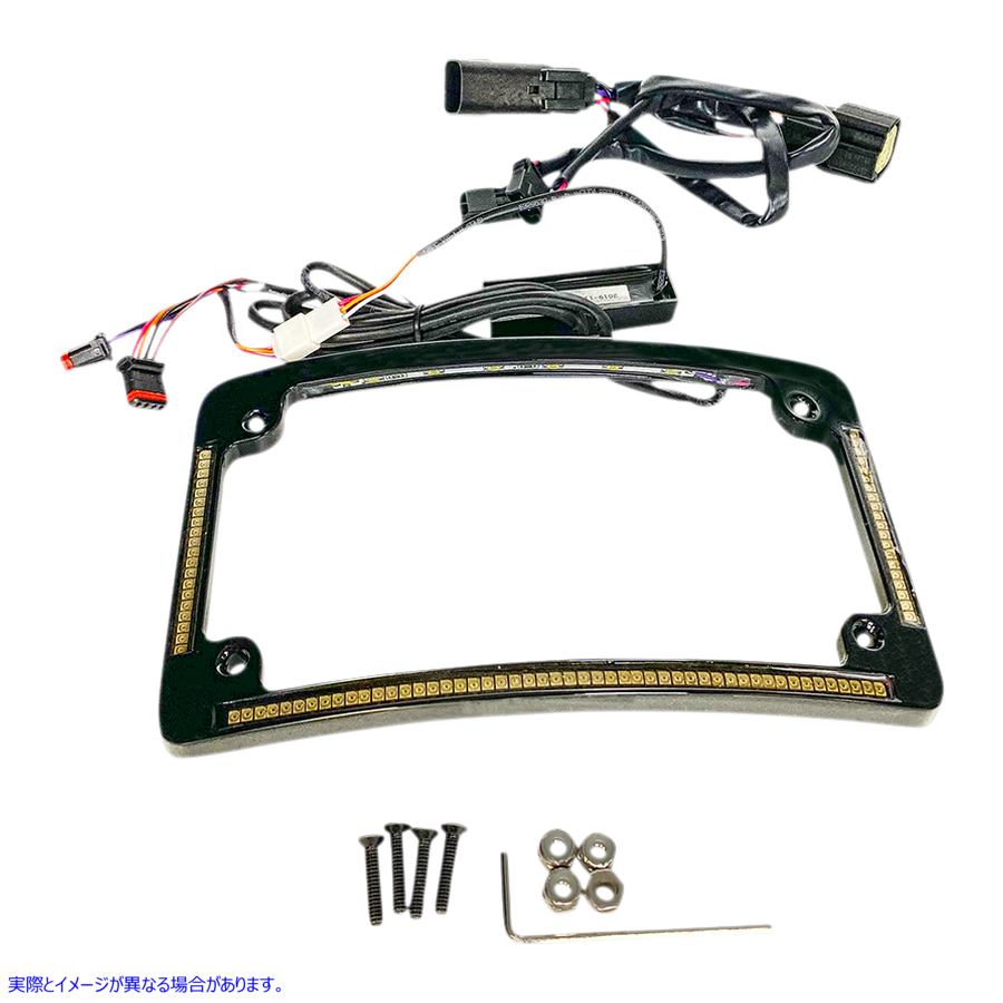 取寄せ オールインワンナンバープレートフレーム - ブラック カスタムダイナミクス Radius License Plate Frame - Black TF05-BCM4-B 20301489