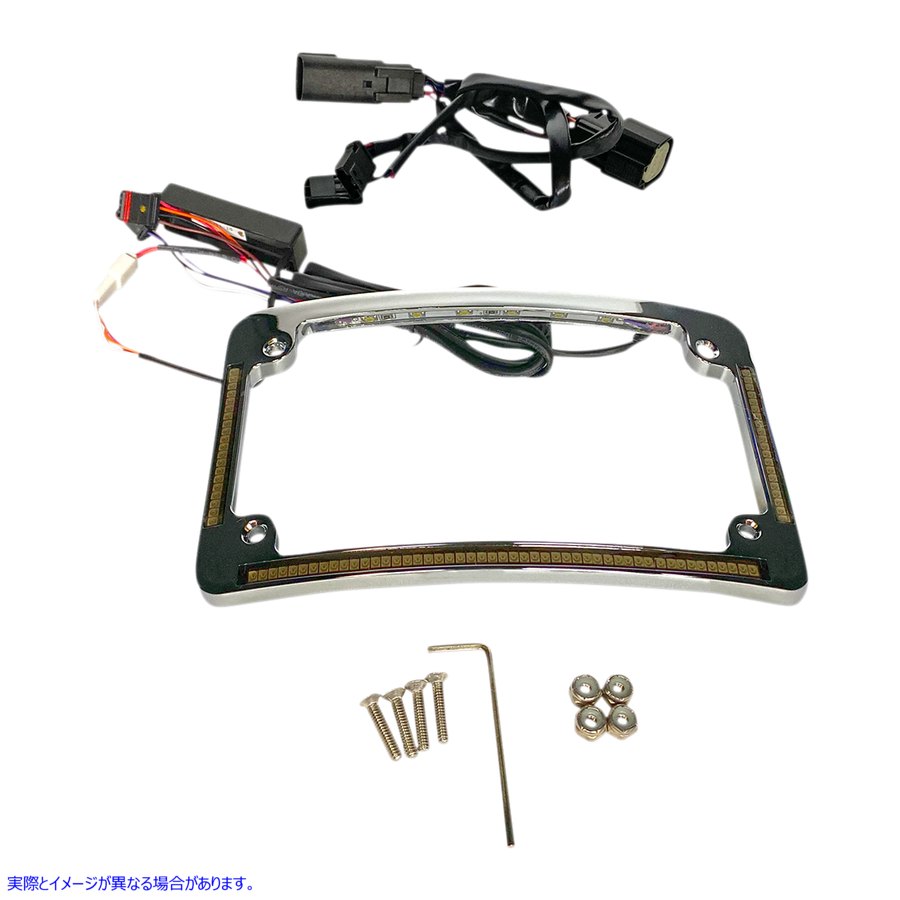 取寄せ オールインワンナンバープレートフレーム - クローム カスタムダイナミクス Radius License Plate Frame - Chrome TF05-BCM4-C 20301490