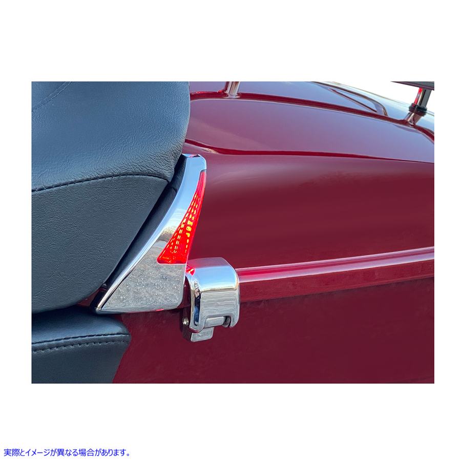 取寄せ シーケンシャル ツアーパック シートバックレスト LEDライト - クローム/レッド - FLH カスタムダイナミクス Sequential Tour Pak Seat Back Rest LED Lights - Chrome/Red - FLH CD-TPBR-14-RC 20402542