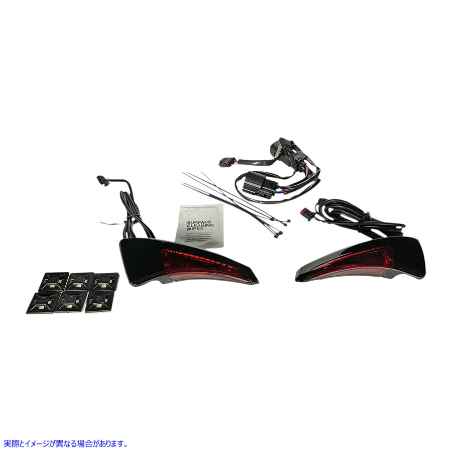 取寄せ シーケンシャル ツアーパック シートバックレスト LEDライト - ブラック/レッド - CVO カスタムダイナミクス Sequential Tour Pak Seat Back Rest LED Lights - Black/Red - CVO CD-TPBR-14BCMRB 20402544