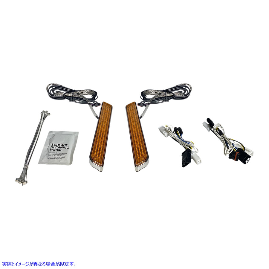 取寄せ LEDフォークライト - アンバー - クローム カスタムダイナミクス LED Fork Light - Amber - Chrome CD-FORK-BCM-AC 20402648