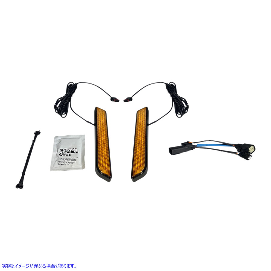 取寄せ LEDフォークライト - アンバー - ブラック カスタムダイナミクス LED Fork Light - Amber - Black CD-FORK-SS6-AB 20402655