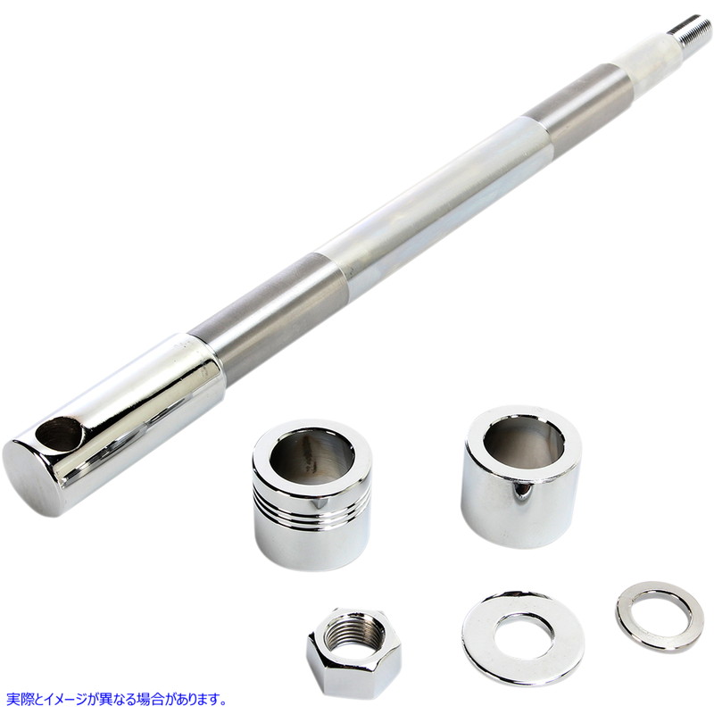 取寄せ アクスルキット - フロント - クローム - 00-06 FXST ドラッグスペシャリティーズ Axle Kit - Front - Chrome - '00-'06 FXST 0214-0953 02140953