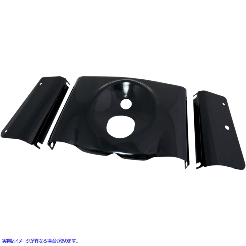 取寄せ フォーク缶 - グロスブラック - スムース - 86-17 FLST - 3ピース ドラッグスペシャリティーズ Fork Tins - Gloss Black - Smooth - '86-'17 FLST - 3-Piece 0411-0043 04110043