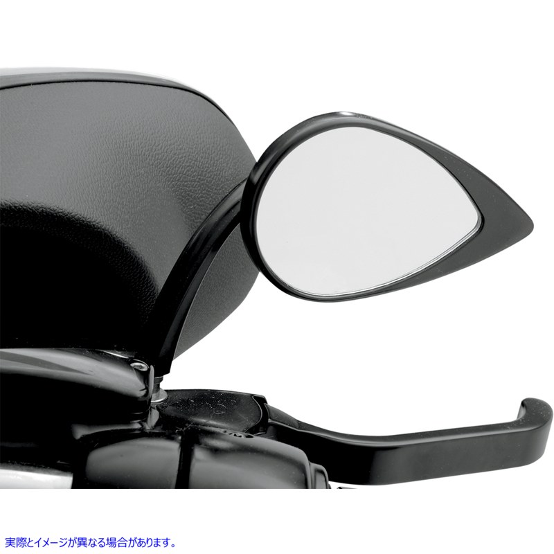 取寄せ ミラー - ティアドロップ - ブラック - ショートステム ドラッグスペシャリティーズ Mirror - Tear Drop - Black - Short Stem 0640-0390 06400390