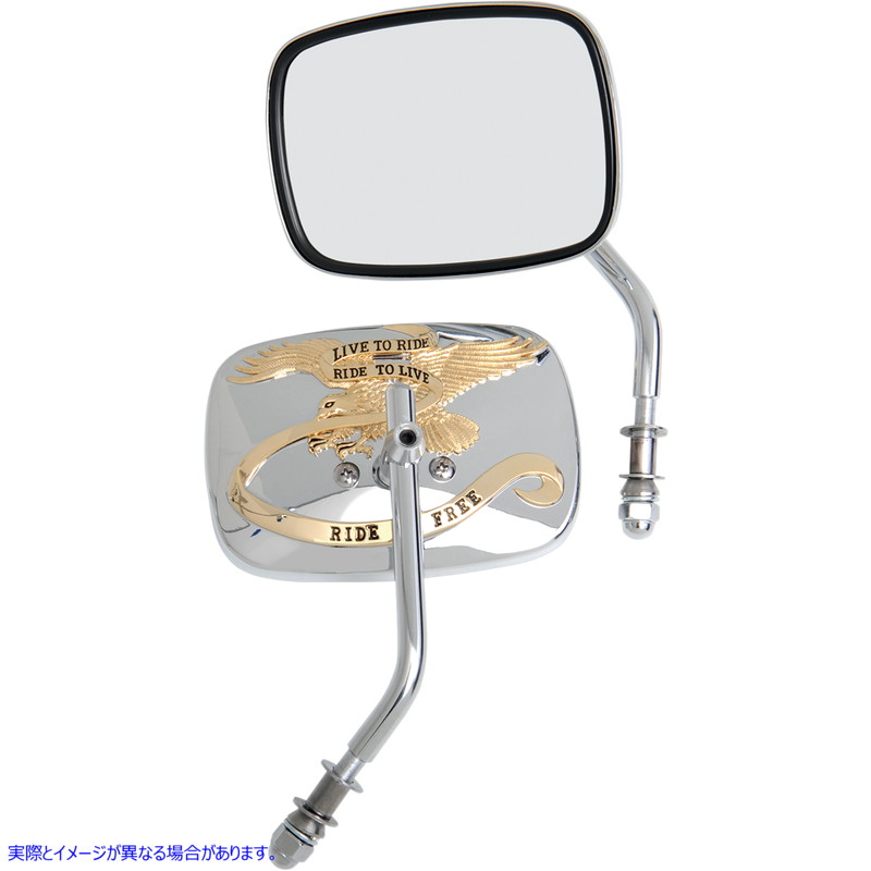 取寄せ Live to Rideミラー - ゴールド - ペア ドラッグスペシャリティーズ Live to Ride Mirrors - Gold - Pair 0640-0476 06400476