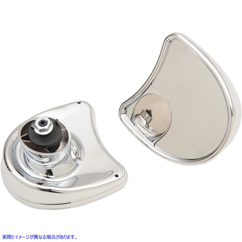 取寄せ ミラー - サイドビュー（ブラインドスポット付き） - ハーフムーン - クローム ドラッグスペシャリティーズ Mirror - Side View w/Blind Spot - Half-Moon - Chrome 0640-0794 06400794