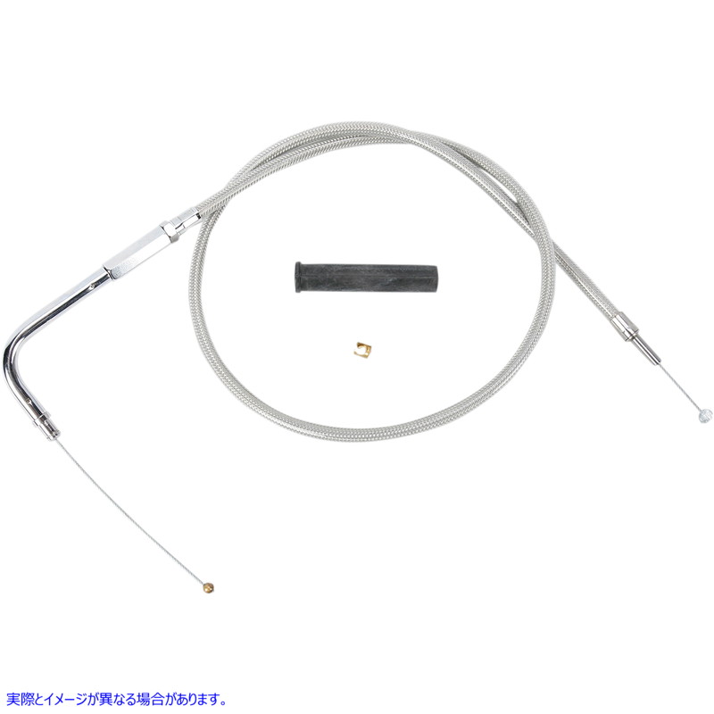 取寄せ スロットルケーブル - 36-3/4インチ - 編組 ドラッグスペシャリティーズ Throttle Cable - 36-3/4 - Braided 0650-0297 06500297