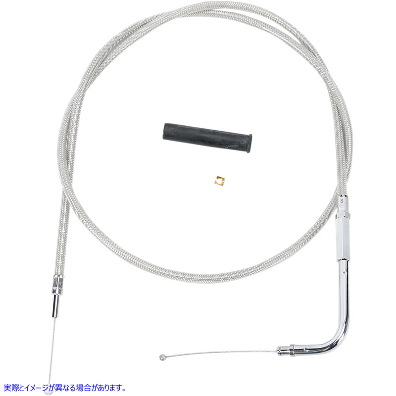 取寄せ スロットルケーブル - 45-1/2インチ - 編組 ドラッグスペシャリティーズ Throttle Cable - 45-1/2 - Braided 0650-0304 06500304