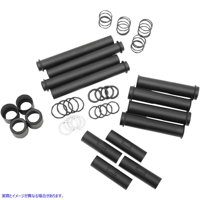 取寄せ プッシュロッドチューブキット - ブラック - ツインカム ドラッグスペシャリティーズ Pushrod Tube Kit - Black - Twin Cam 0928-0043 09280043