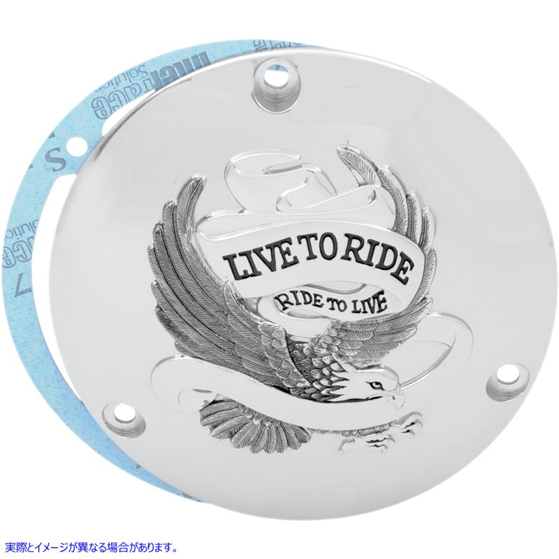 取寄せ Live to Ride ダービーカバー - 3穴 - クローム ドラッグスペシャリティーズ Live to Ride Derby Cover - 3 Hole - Chrome 1107-0155 11070155