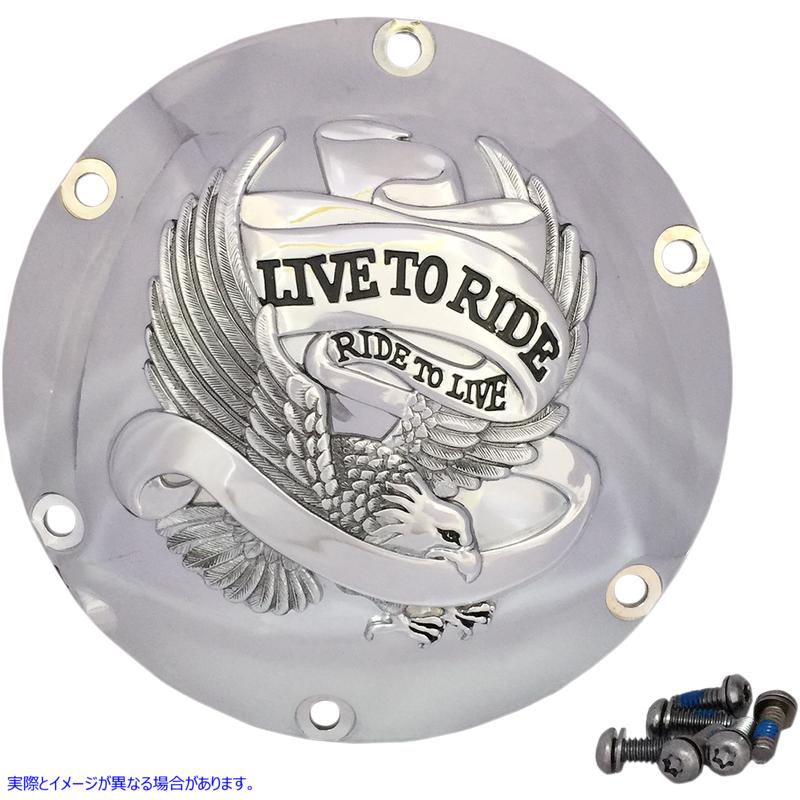 取寄せ Live to Ride ダービーカバー - 6穴 - クローム ドラッグスペシャリティーズ Live to Ride Derby Cover - 6-Hole - Chrome 1107-0629 11070629