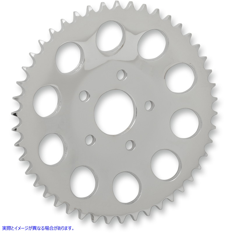 取寄せ リアスプロケット - クローム - ディッシュ - 46歯 ドラッグスペシャリティーズ Rear Sprocket - Chrome - Dished - 46 Tooth 1210-0957 12100957