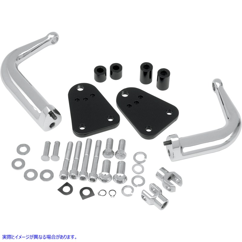 取寄せ ハイウェイペグマウント - ブラック/クローム - XL ドラッグスペシャリティーズ Highway Peg Mount - Black/Chrome - XL 1624-0124 16240124