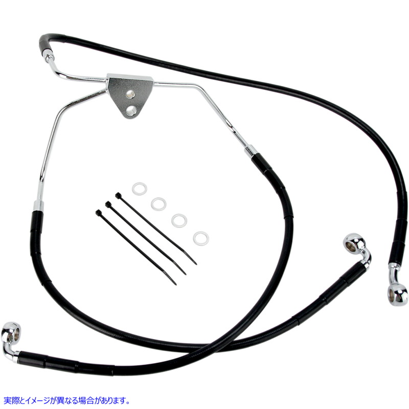 取寄せ ブレーキライン - フロント（下部/上部） - ブラック ドラッグスペシャリティーズ Brake Line - Front (Lower/Upper) - Black 1741-2508 17412508