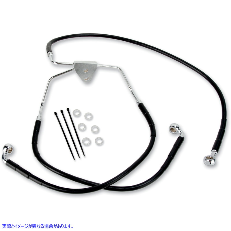 取寄せ ブレーキライン - フロント - ブラック - +2インチ ドラッグスペシャリティーズ Brake Line - Front - Black - +2 1741-2509 17412509