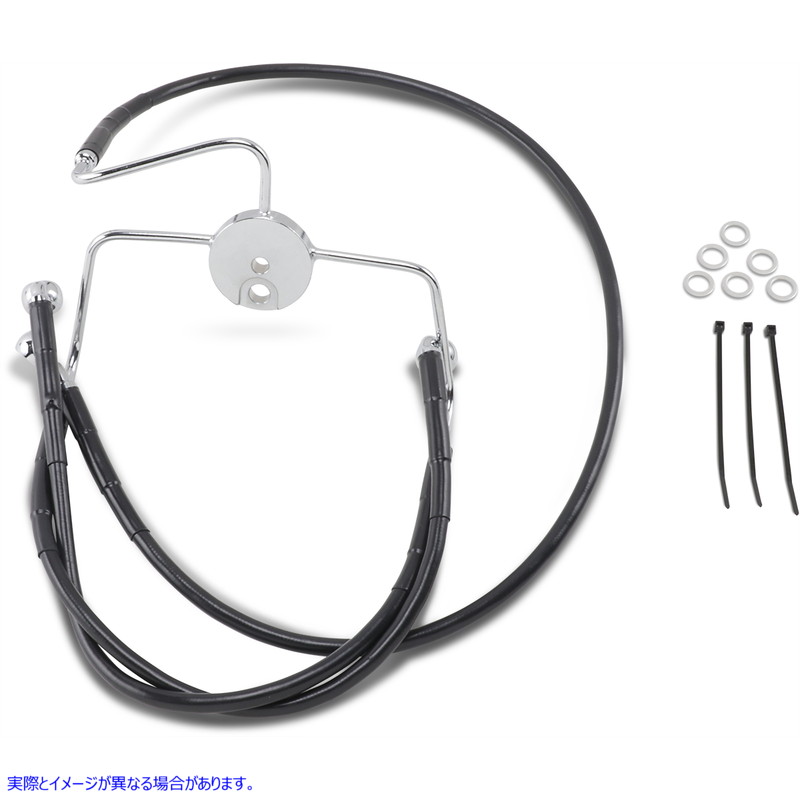 取寄せ ブレーキライン - フロント - ブラック - +8インチ ドラッグスペシャリティーズ Brake Line - Front - Black - +8 1741-2524 17412524