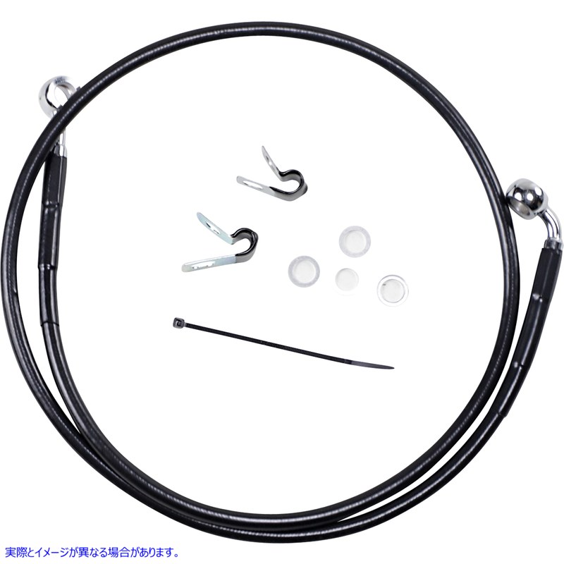 取寄せ ブレーキライン - フロント - ブラック - +6インチ - 04-10 XL ドラッグスペシャリティーズ Brake Line - Front - Black - +6 - '04-'10 XL 1741-2529 17412529