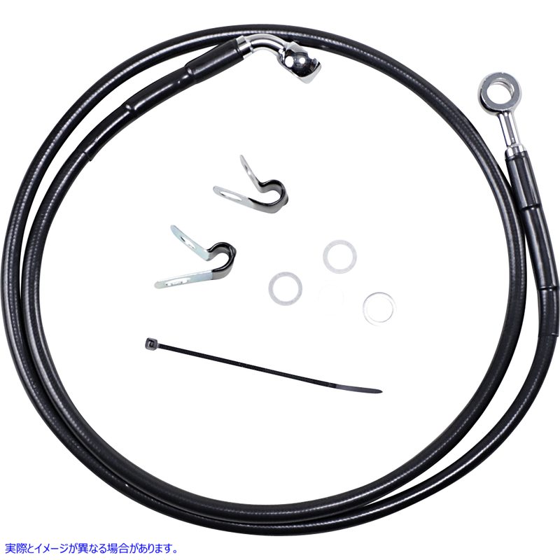 取寄せ ブレーキライン - フロント - ブラック - +8インチ - 04-10 XL ドラッグスペシャリティーズ Brake Line - Front - Black - +8 - '04-'10 XL 1741-2530 17412530
