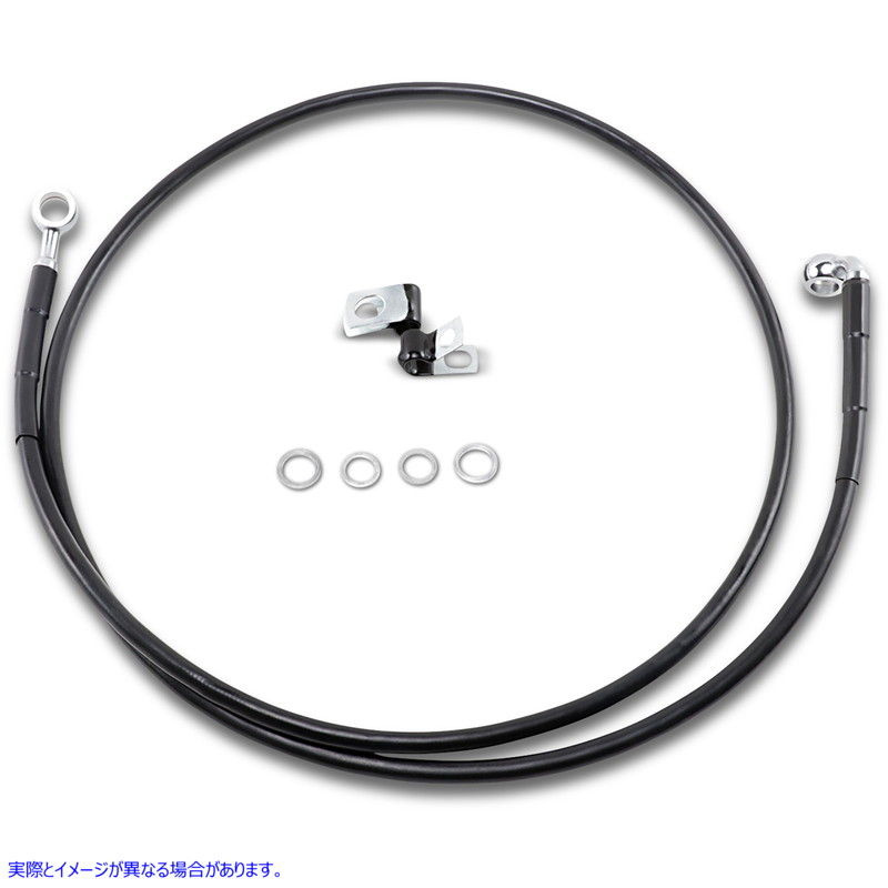 取寄せ ブレーキライン - フロント - ブラック - +10インチ - 99-07 FXST ドラッグスペシャリティーズ Brake Line - Front - Black - +10 - '99-'07 FXST 1741-2549 17412549